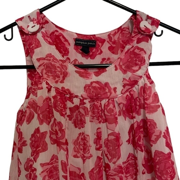 Pumpkin Patch Pink Rose Print Sleeveless Shift Dress Size 6 - Picture 4 of 5
